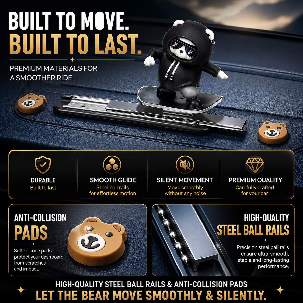GLYDO™ | Sliding Bear Car Ornament