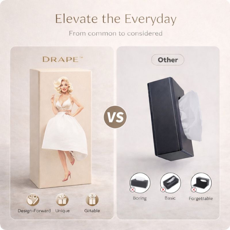 DRAPE™ Decorative Tissue Box Cover