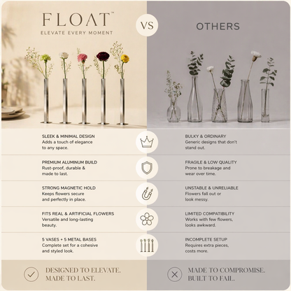 FLOAT™ | Elegant Magnetic Vase (Set of 5)
