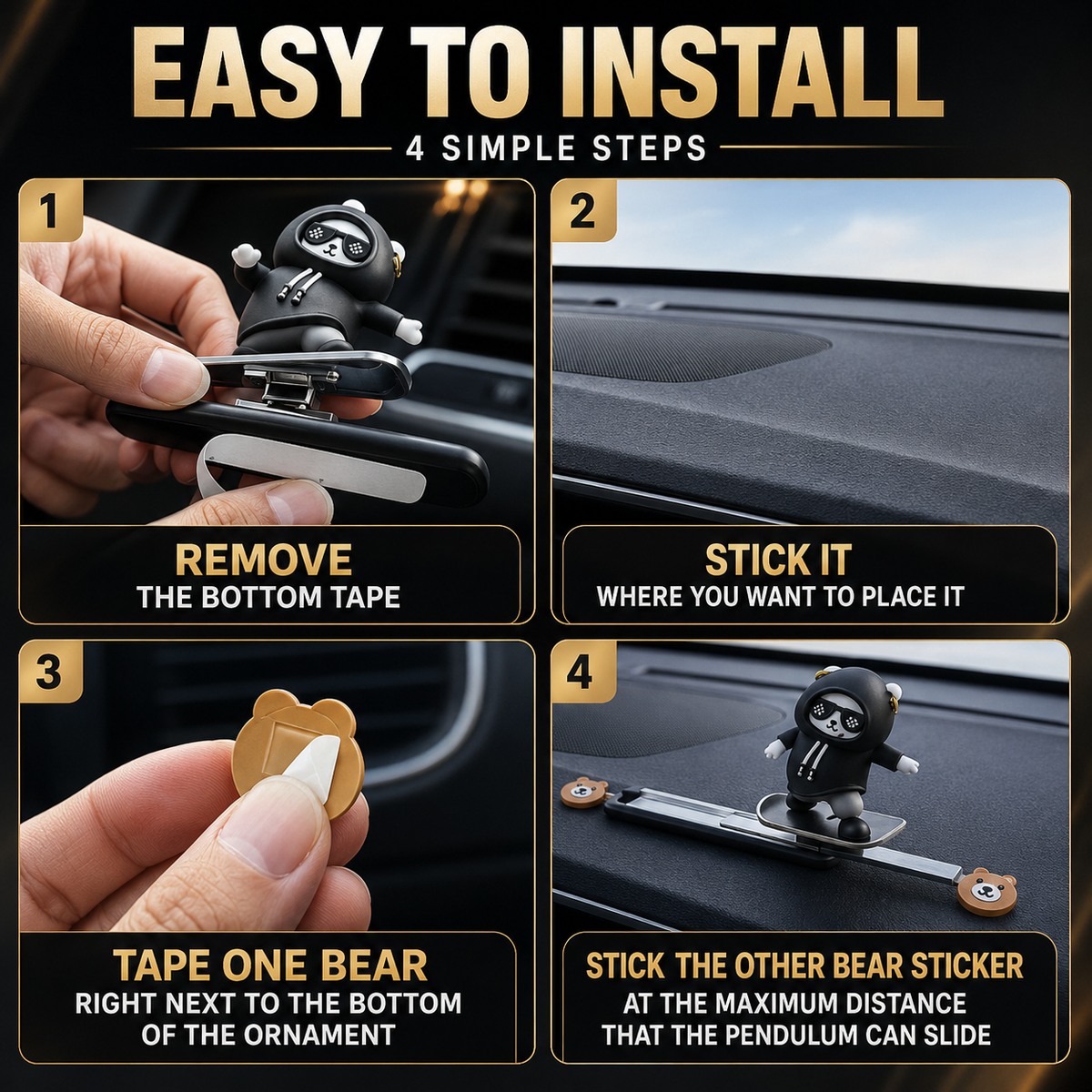 GLYDO™ | Sliding Bear Car Ornament