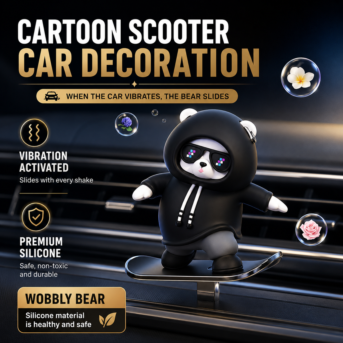 GLYDO™ | Sliding Bear Car Ornament