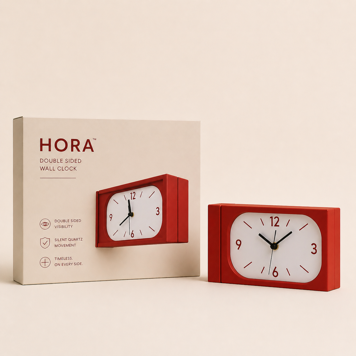 HORA™ | Double-Sided Sculptural Wall Clock
