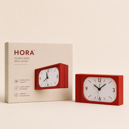 HORA™ | Double-Sided Sculptural Wall Clock